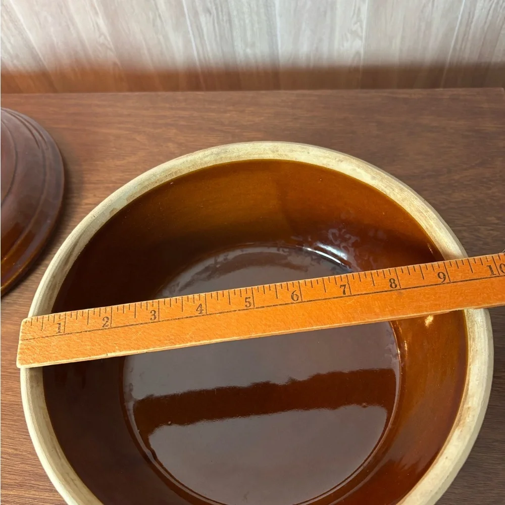Monmouth USA Brown Glazed Ceramic Casserole with Lid